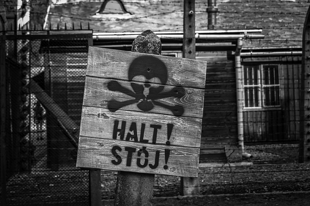 auschwitz concentration camp signboard