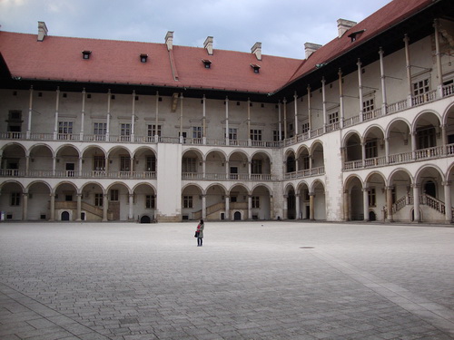Wawel Castle courtyard Virus in Krakow