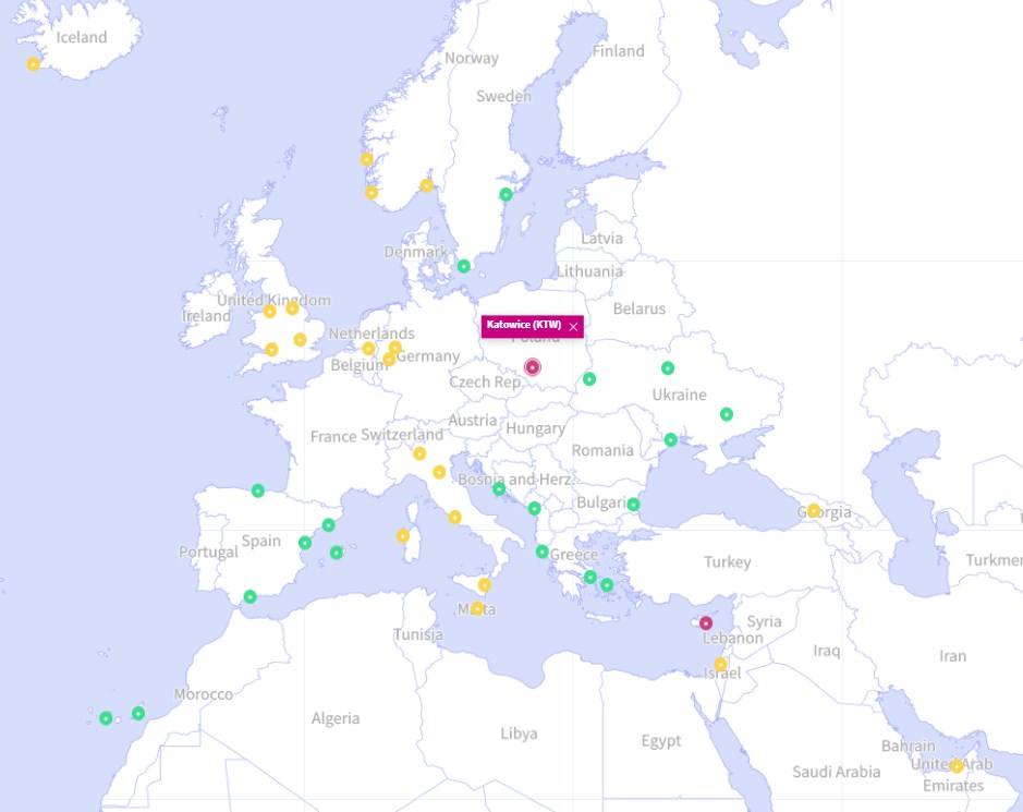 Where to fly with Wizzair