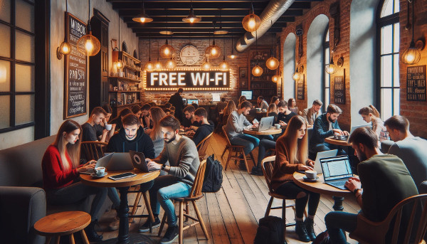 Free wifi in Krakow cafe