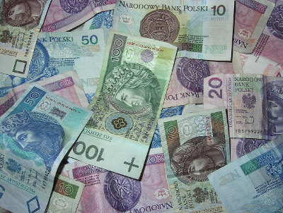 Polish money zloty in Krakow