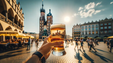 What is the average price of beer in Krakow