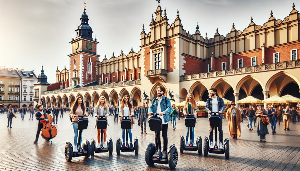 Participating in a Segway tour in Krakow