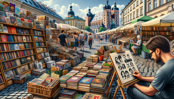 Streets drawing in Krakow