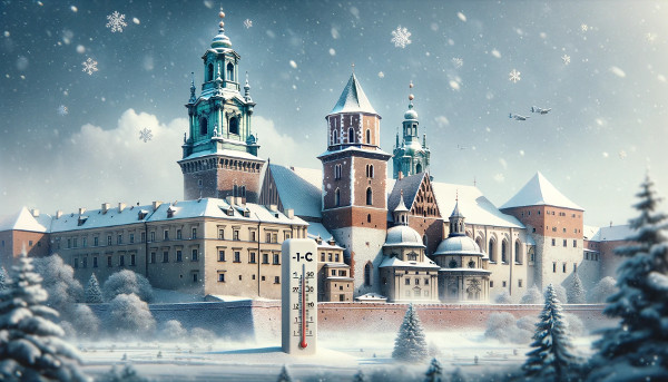 Wawel castle during winter