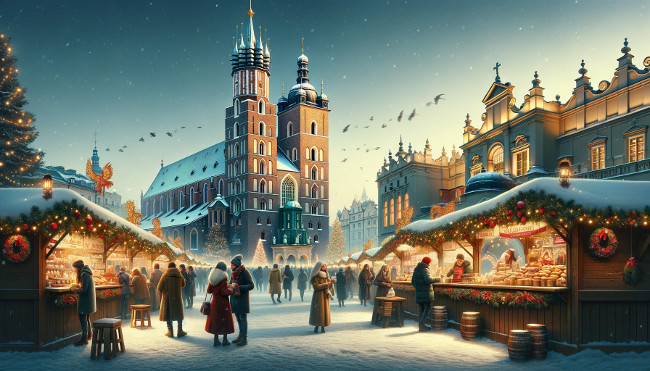 Christmas markets in Krakow Old Town