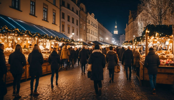 Busy Krakow Christmas Markets