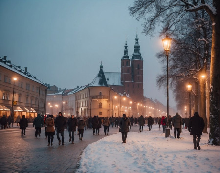 Cold Krakow january weather