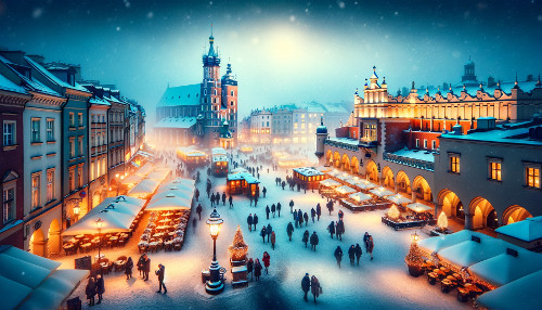 Cold january evenings in Krakow
