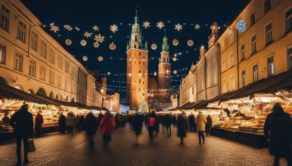 Decoration of Krakow during Christmas markets