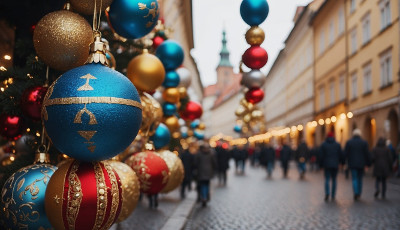 Decorations during Christmass in Krakow