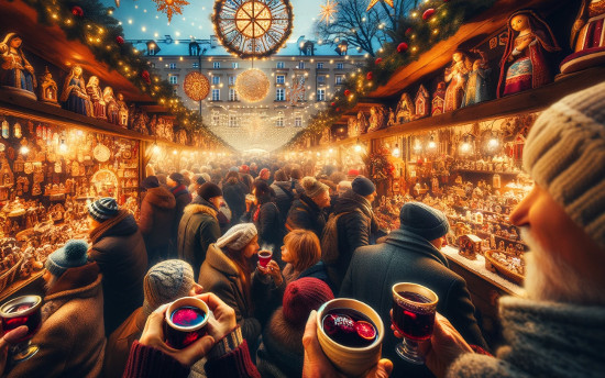 Drinking mulled wine Krakow Christmas markets