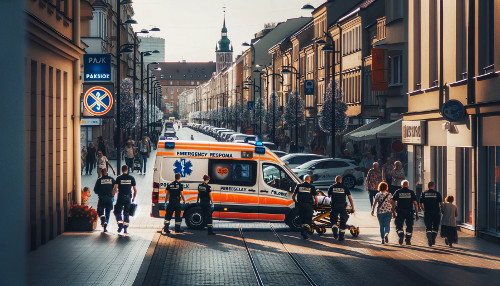Emergency ambulance call in Krakow
