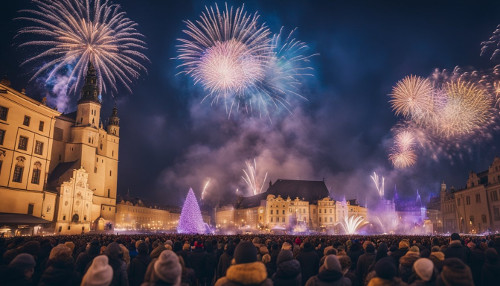 Fireworks New Year in Krakow