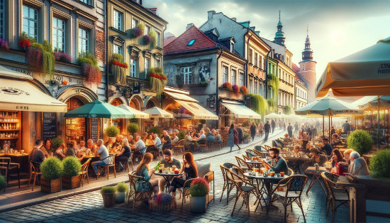 Street restaurants in Kazimierz