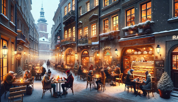 Traditional polish bars and restaurants in Krakow in January