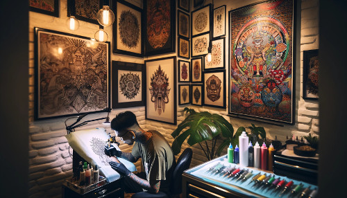 Creating desing of tattoo