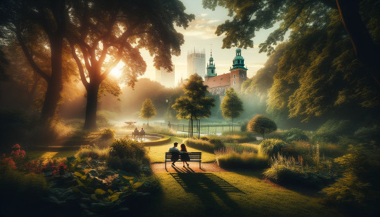 Krakow romantic park