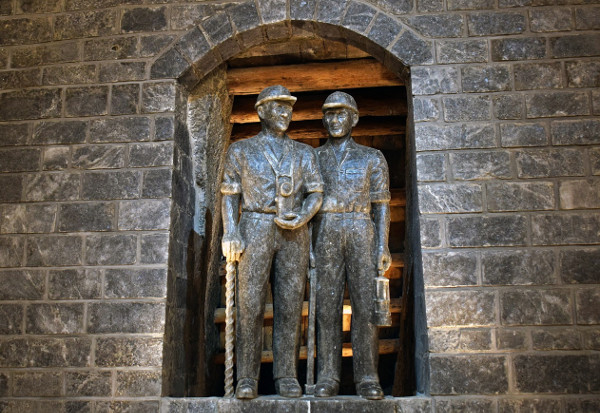 Miners sculptures in Wieliczka Salt Mine