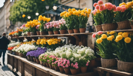 Shopping flowers in spring in Krakow