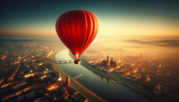 Romantic balloon flight in Krakow